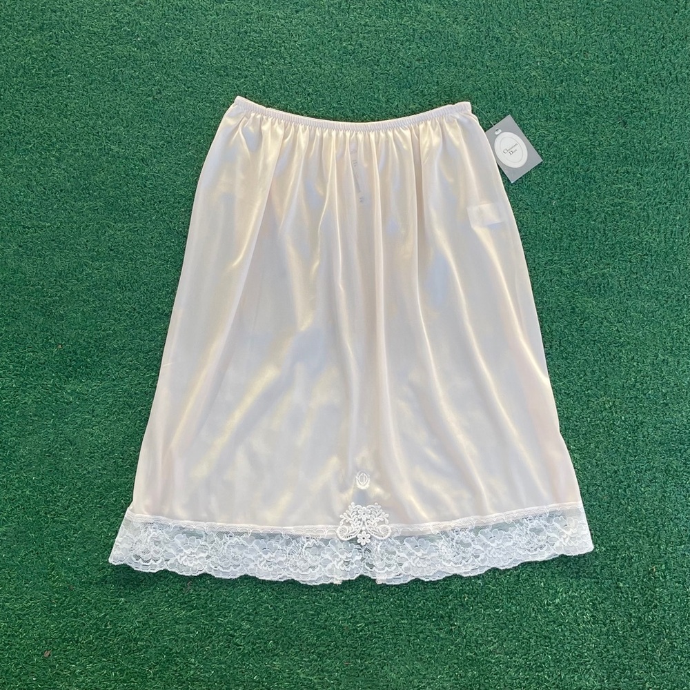 Vintage NWT Christian Dior Classic Half Slip with Lace Trim - Cream